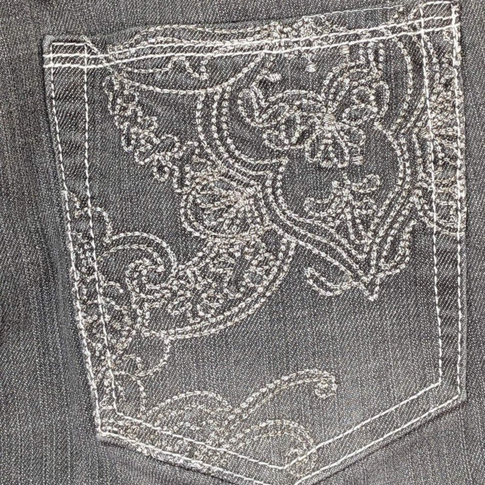 Chico's Platinum Jeans Womens 8‎ Charcoal Indie Sleaze Y2K Alternative Grunge - Picture 4 of 11